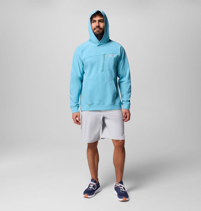 Men's PFG Hydroforce Hoodie, Color: Vintage Blue, image 9