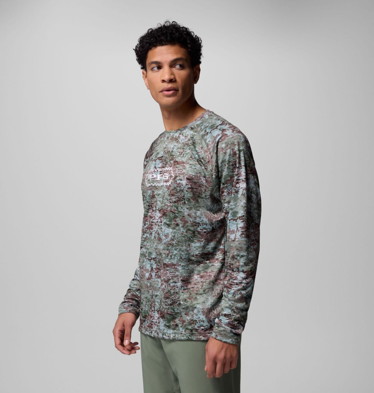 Men's PFG Super Solar Stream™ Border Hex Long Sleeve Shirt 4