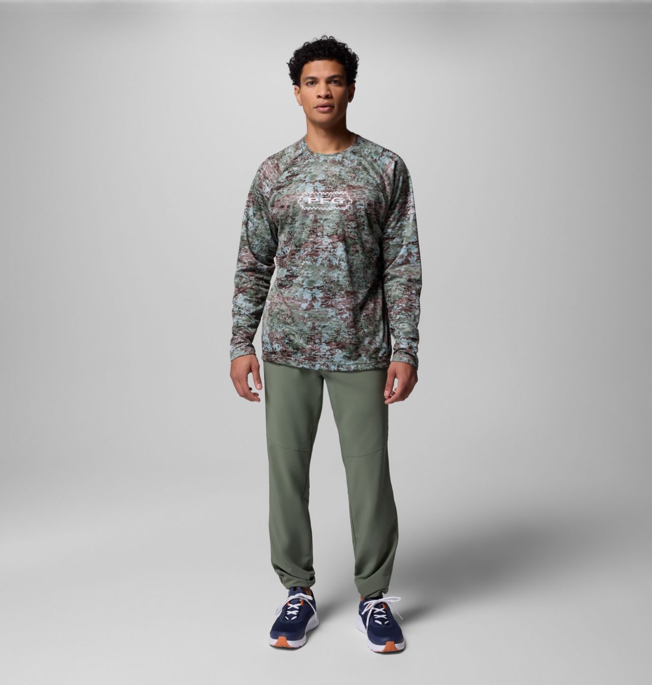 Men's PFG Super Solar Stream™ Border Hex Long Sleeve Shirt 8