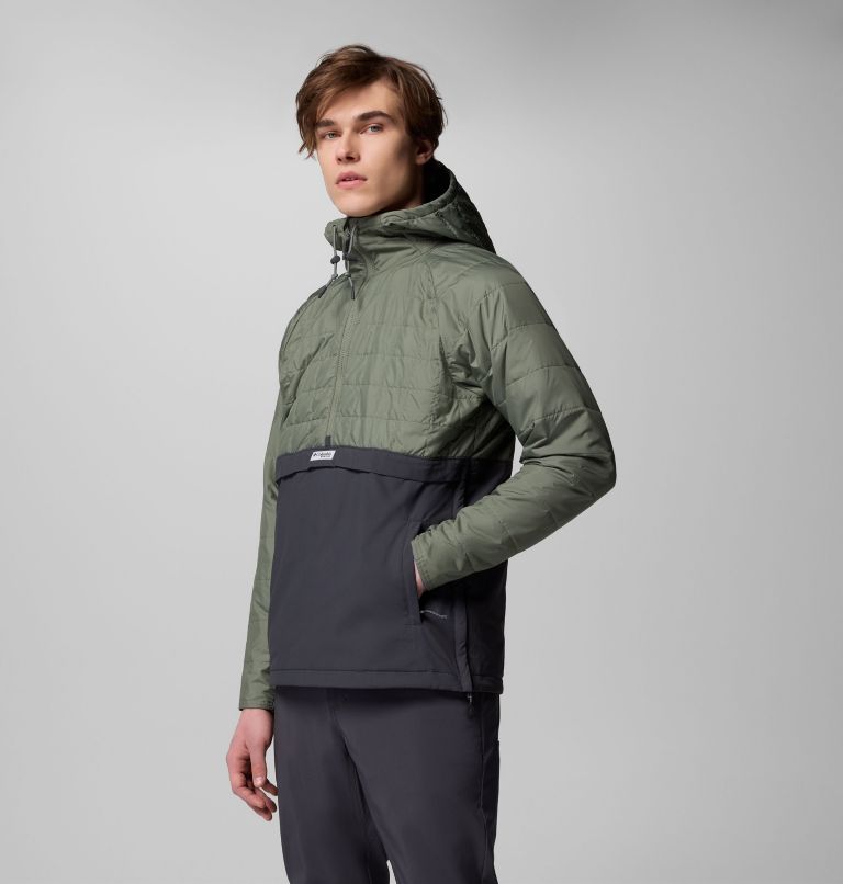 Men's PFG Uncharted II Insulated Anorak, Color: Cypress, Shark, image 4