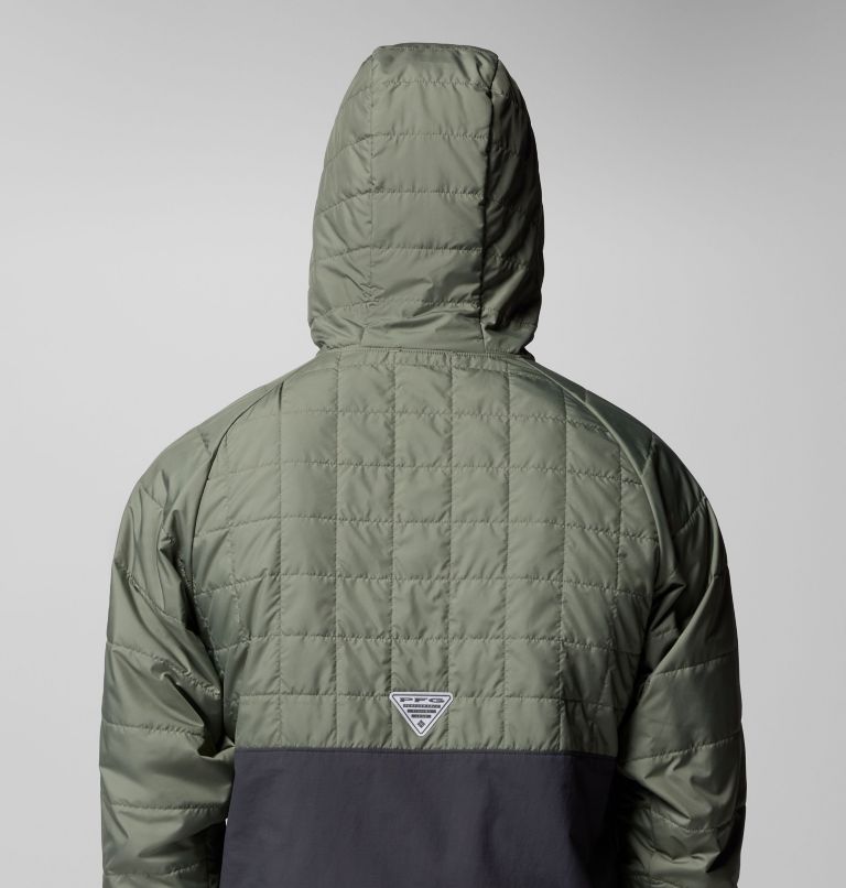 Men's PFG Uncharted II Insulated Anorak, Color: Cypress, Shark, image 6