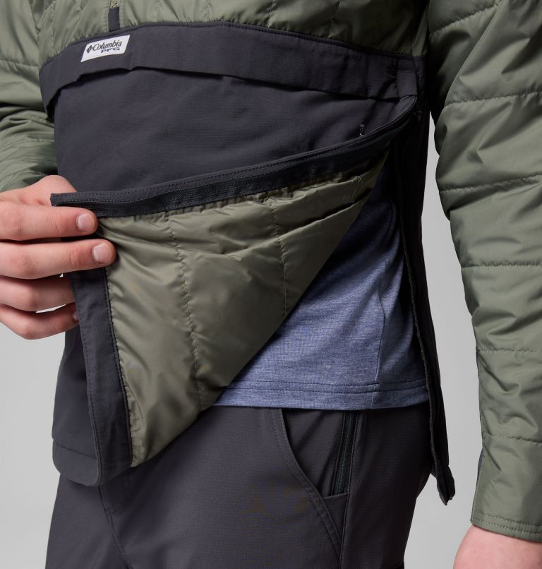 Men's PFG Uncharted II Insulated Anorak, Color: Cypress, Shark, image 7