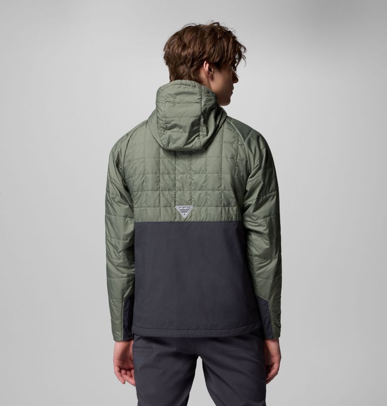 Men's PFG Uncharted II Insulated Anorak, Color: Cypress, Shark, image 3