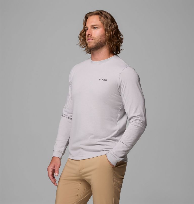 T-shirt Technique Graphique Manches Longues PFG Uncharted Homme, Color: Cool Grey Heather, Redfish Swamplands, image 4