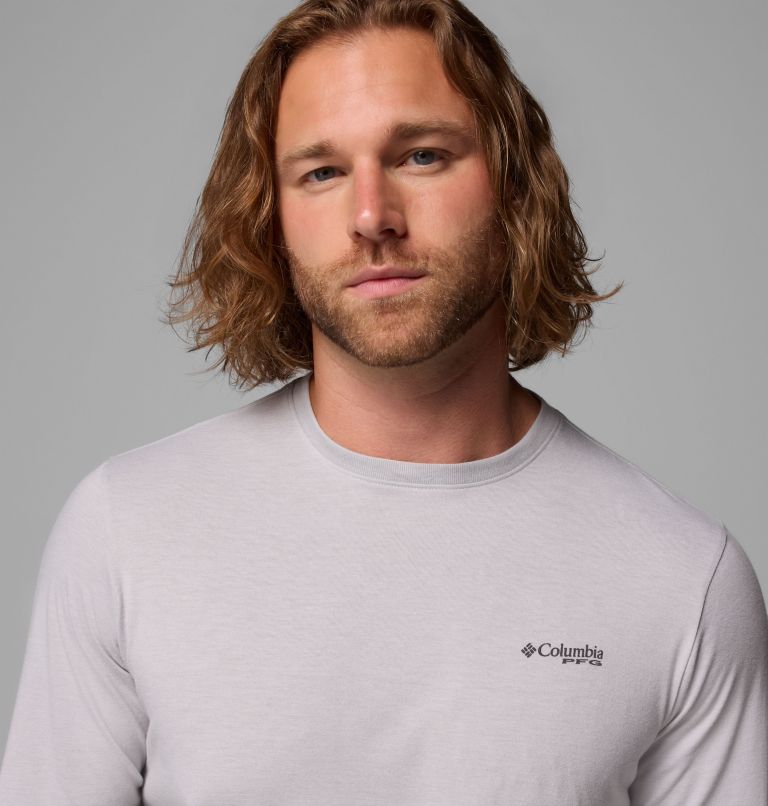 T-shirt Technique Graphique Manches Longues PFG Uncharted Homme, Color: Cool Grey Heather, Redfish Swamplands, image 5