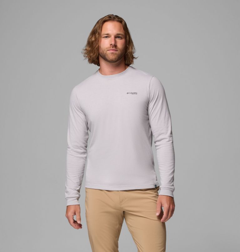 T-shirt Technique Graphique Manches Longues PFG Uncharted Homme, Color: Cool Grey Heather, Redfish Swamplands, image 3