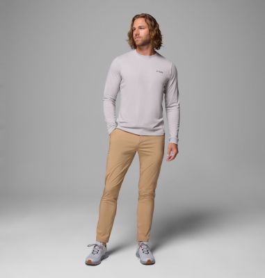 Men's PFG Uncharted Graphic Long Sleeve T-Shirt, Color: Cool Grey Heather, Redfish Swamplands, image 2