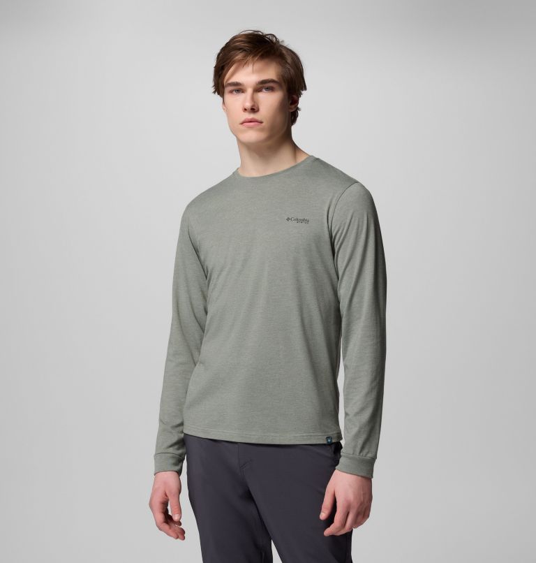 T-shirt à manches longues et à imprimé PFG Uncharted pour homme, Color: Cypress Heather, Swamplands, image 4