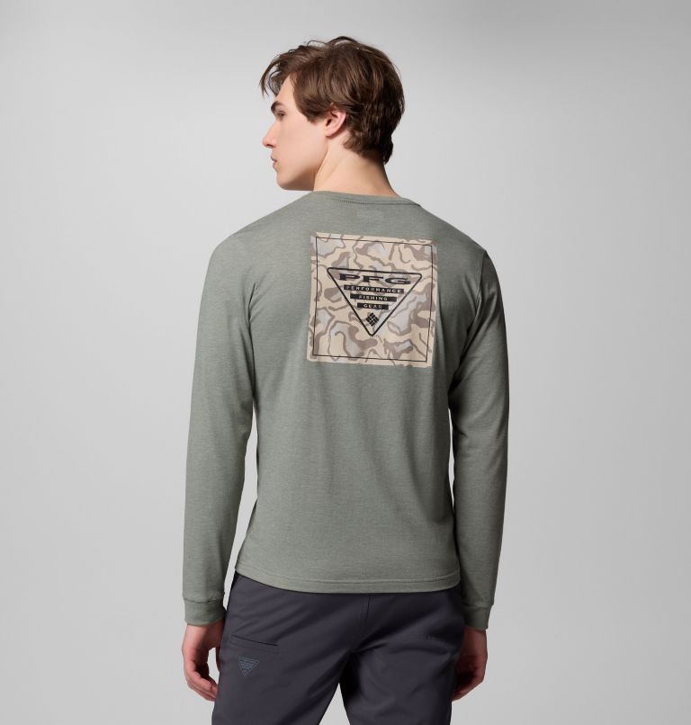 T-shirt à manches longues et à imprimé PFG Uncharted pour homme, Color: Cypress Heather, Swamplands, image 3