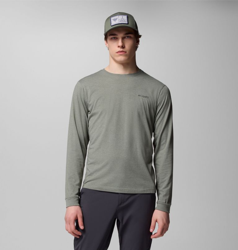T-shirt à manches longues et à imprimé PFG Uncharted pour homme, Color: Cypress Heather, Swamplands, image 1