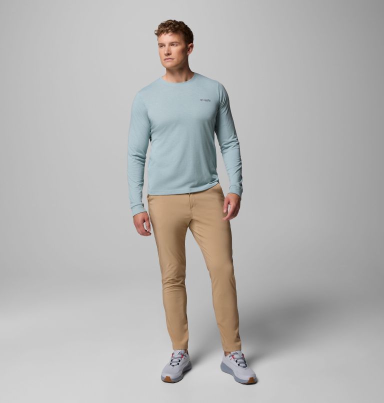 T-shirt Technique Graphique Manches Longues PFG Uncharted Homme, Color: Crushed Blue Heather, Guadalupe Drift, image 2