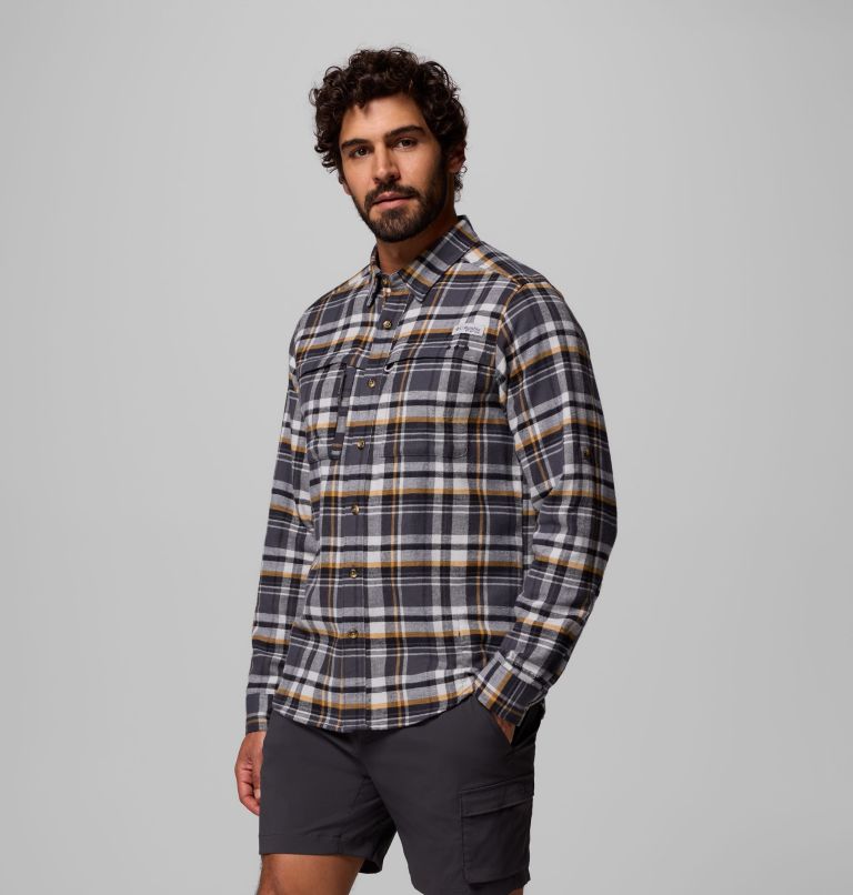 Men's PFG Wild Cast Flannel Shirt, Color: Shark Backwater Tartan, image 4