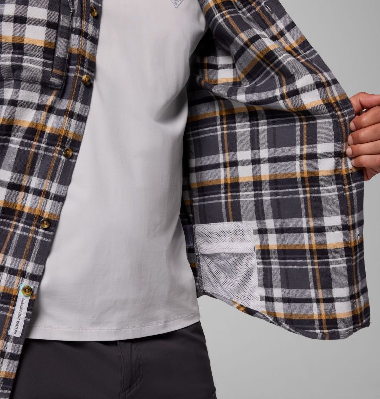 Men's PFG Wild Cast Flannel Shirt, Color: Shark Backwater Tartan, image 10