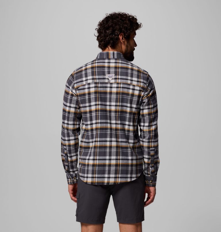 Men's PFG Wild Cast Flannel Shirt, Color: Shark Backwater Tartan, image 3