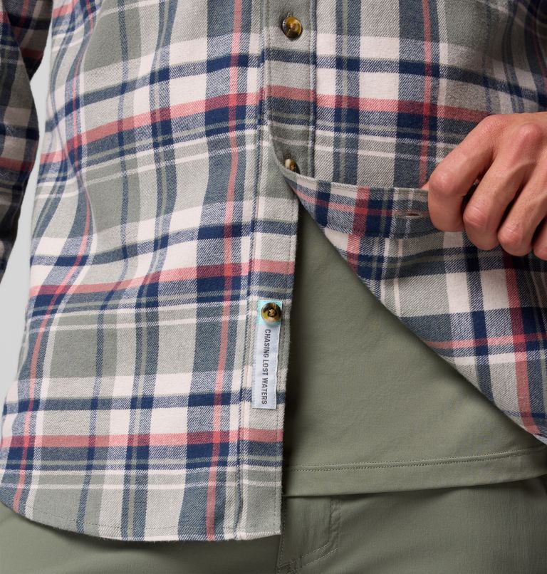 Men's PFG Wild Cast Flannel Shirt, Color: Cypress Backwater Tartan, image 8