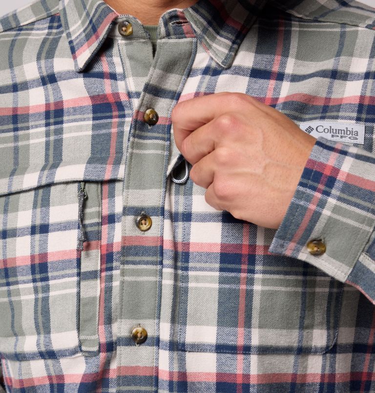 Men's PFG Wild Cast Flannel Shirt, Color: Cypress Backwater Tartan, image 10