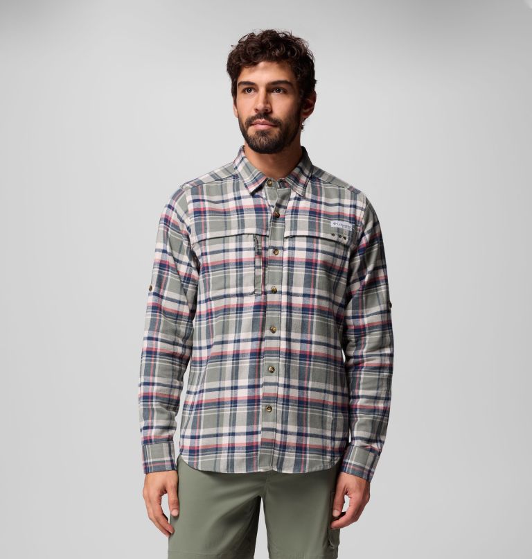 Men's PFG Wild Cast Flannel Shirt, Color: Cypress Backwater Tartan, image 1