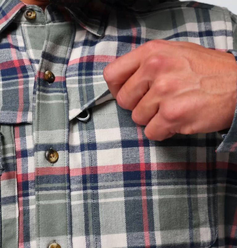 Men's PFG Wild Cast Flannel Shirt, Color: Cypress Backwater Tartan