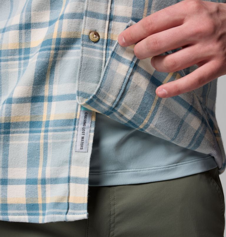 Men's PFG Wild Cast Flannel Shirt, Color: Crushed Blue Backwater Tartan, image 9