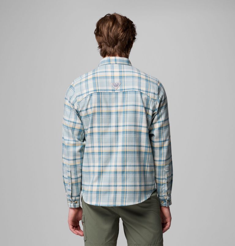 Men's PFG Wild Cast Flannel Shirt, Color: Crushed Blue Backwater Tartan, image 3