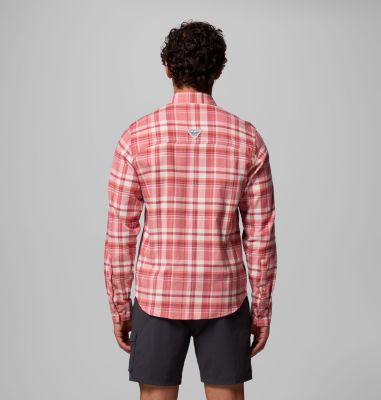 Men's PFG Wild Cast Flannel Shirt, Color: Rosewood Backwater Tartan, image 11