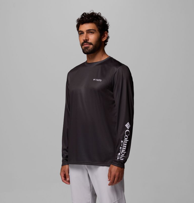 Men's Terminal Tackle PFG Horizon Line Long Sleeve Shirt, Color: Shark, Bass, image 4