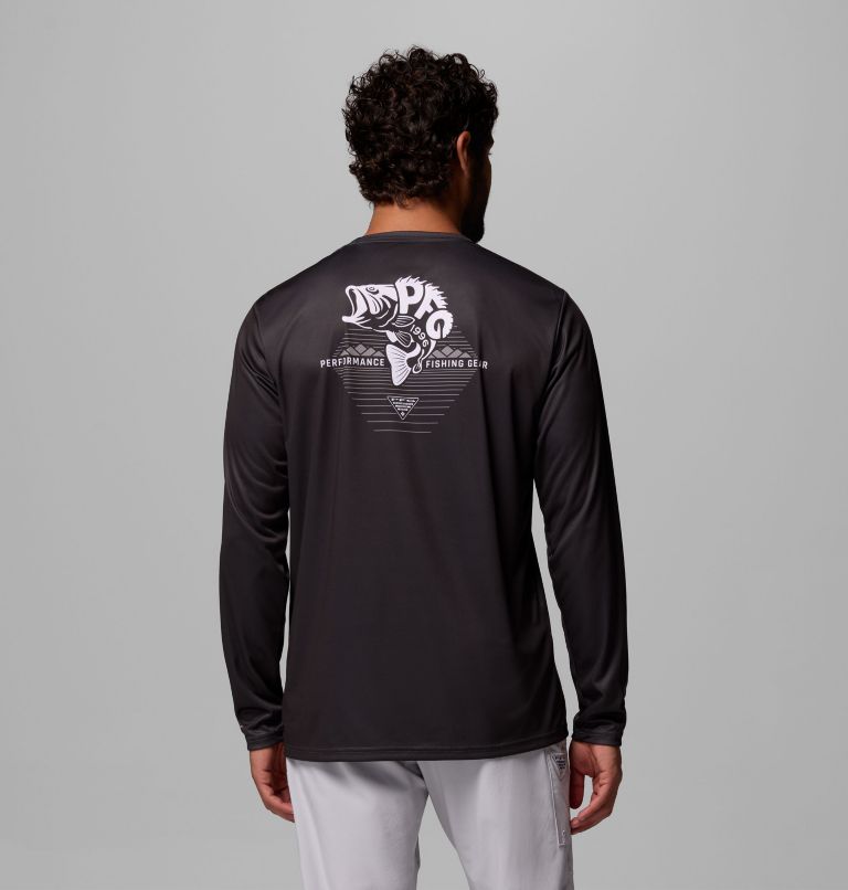 Men's Terminal Tackle PFG Horizon Line Long Sleeve Shirt, Color: Shark, Bass, image 3