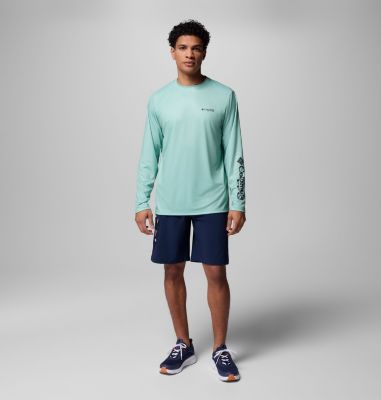 Men's Terminal Tackle PFG Horizon Line Long Sleeve Shirt, Color: Misty Jade, Bass, image 10