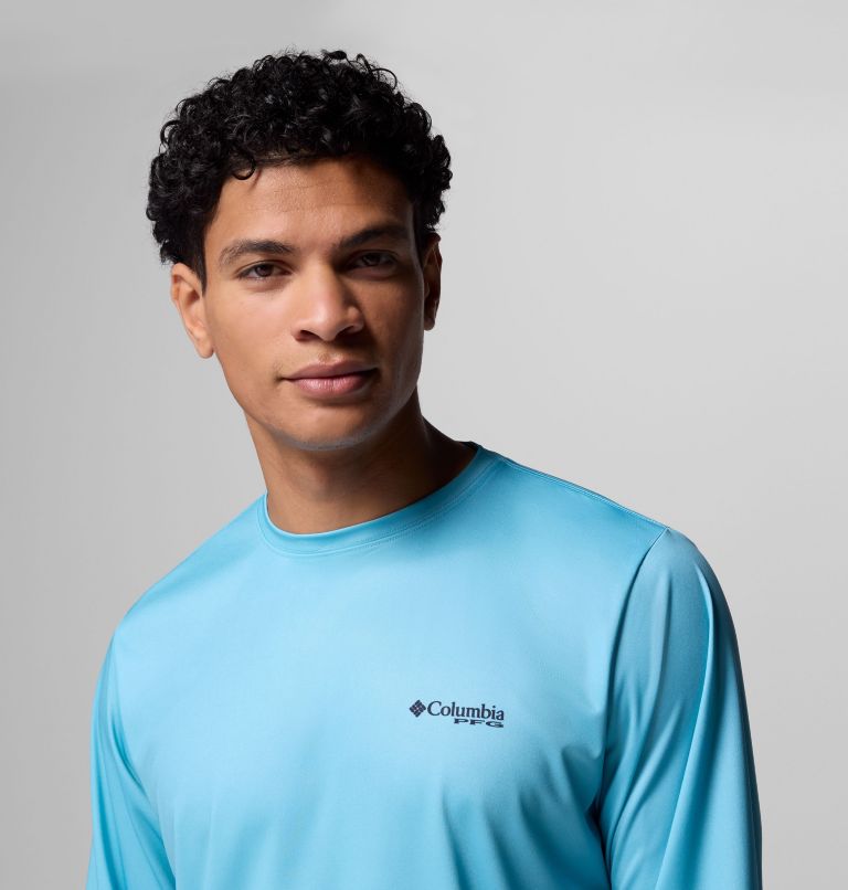 Men's Terminal Tackle PFG Horizon Line Long Sleeve Shirt, Color: Vintage Blue, Sailfish, image 5