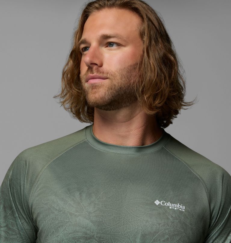 Men's Super Terminal Tackle PFG Border Circle Long Sleeve Shirt, Color: Misty Jade, Tunny, image 5