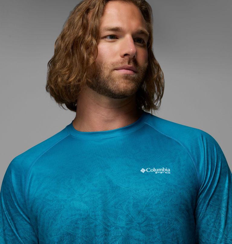 Men's Super Terminal Tackle PFG Border Circle Long Sleeve Shirt, Color: Crushed Blue, Tunny, image 5