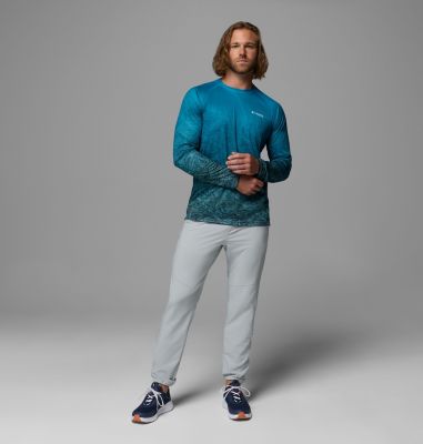 Men's Super Terminal Tackle PFG Border Circle Long Sleeve Shirt, Color: Crushed Blue, Tunny, image 6