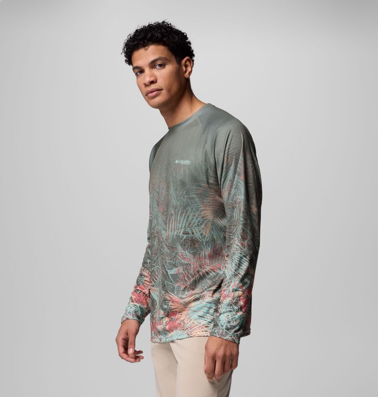 Men's Super Terminal Tackle PFG Border Circle Long Sleeve Shirt, Color: Rosewood, Hooked Up, image 4