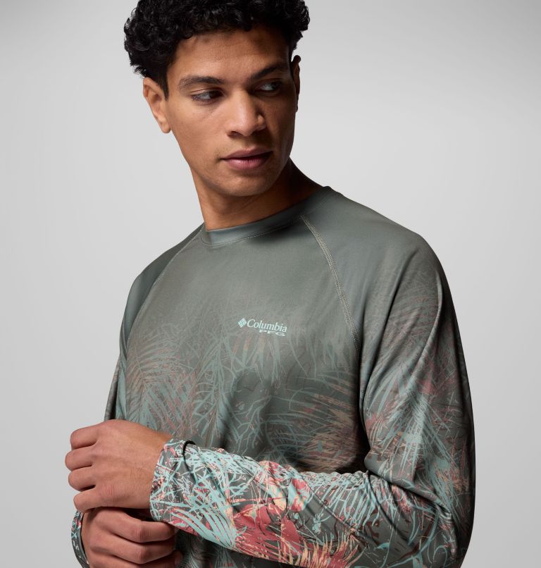 Men's Super Terminal Tackle PFG Border Circle Long Sleeve Shirt, Color: Rosewood, Hooked Up, image 5