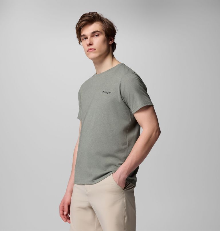 Men's PFG Diamond Fly Short Sleeve Tee, Color: Cypress Heather, Diamond Fly, image 4