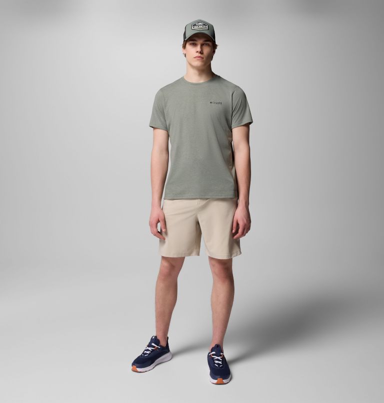 Men's PFG Diamond Fly Short Sleeve Tee, Color: Cypress Heather, Diamond Fly, image 2