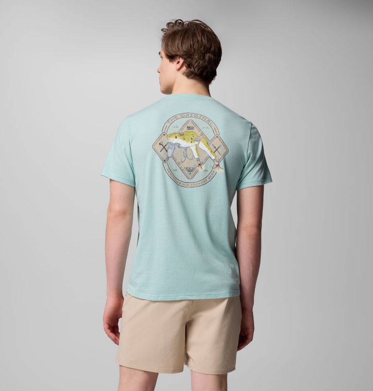 PFG Diamond Fly SS Tee | 357 | XS, Color: Misty Jade Heather, Froggy, image 3