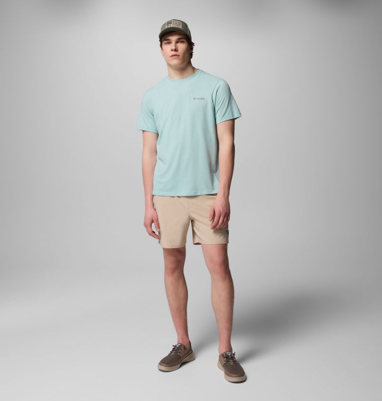 PFG Diamond Fly SS Tee | 357 | XS, Color: Misty Jade Heather, Froggy, image 7