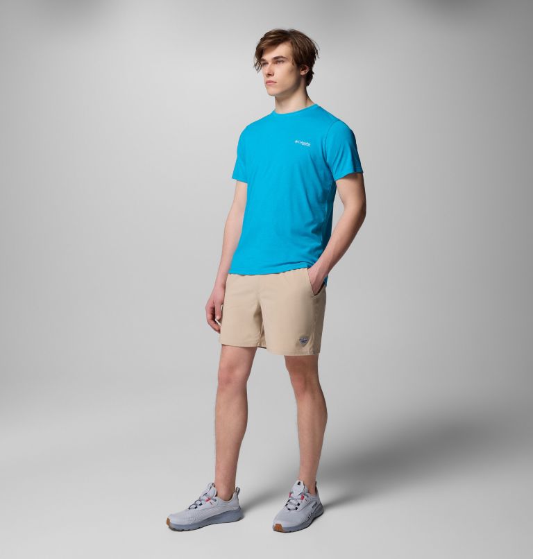 PFG Diamond Fly SS Tee | 462 | XS, Color: Blue Echo Heather, Topo Dorado, image 2