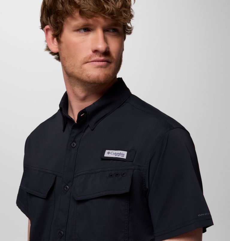 Men's PFG Skiff Guide II Short Sleeve Shirt, Color: Black, image 5