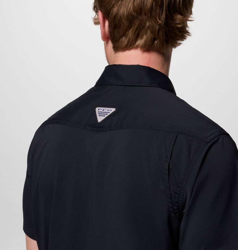 Men's PFG Skiff Guide II Short Sleeve Shirt, Color: Black, image 8