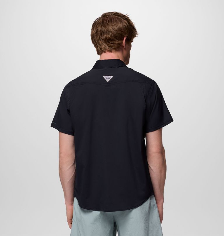Men's PFG Skiff Guide II Short Sleeve Shirt, Color: Black, image 3