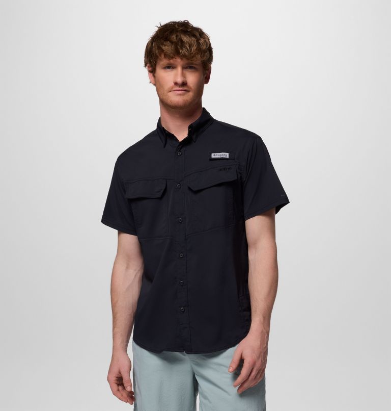 Men's PFG Skiff Guide II Short Sleeve Shirt, Color: Black, image 1