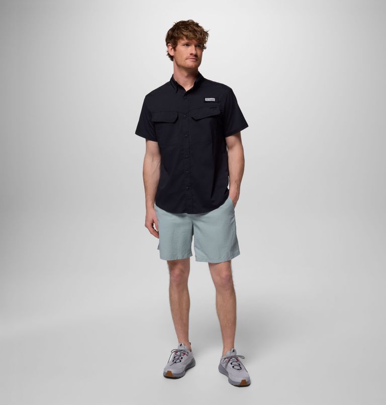 Men's PFG Skiff Guide II Short Sleeve Shirt, Color: Black, image 2