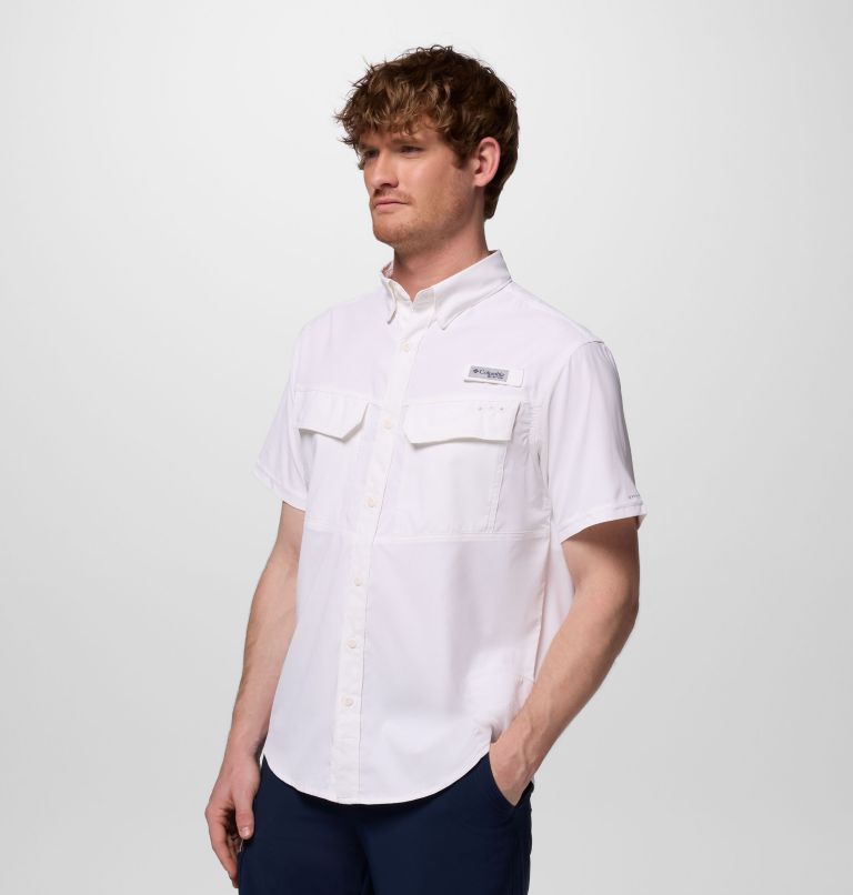 Men's PFG Skiff Guide II Short Sleeve Shirt, Color: White, image 4