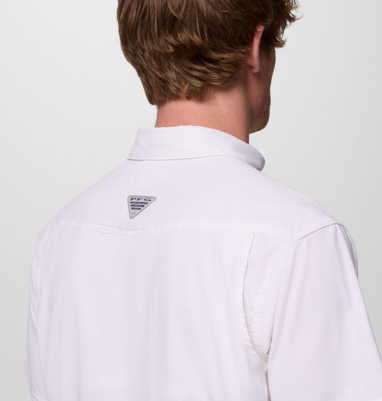 Men's PFG Skiff Guide II Short Sleeve Shirt, Color: White, image 8