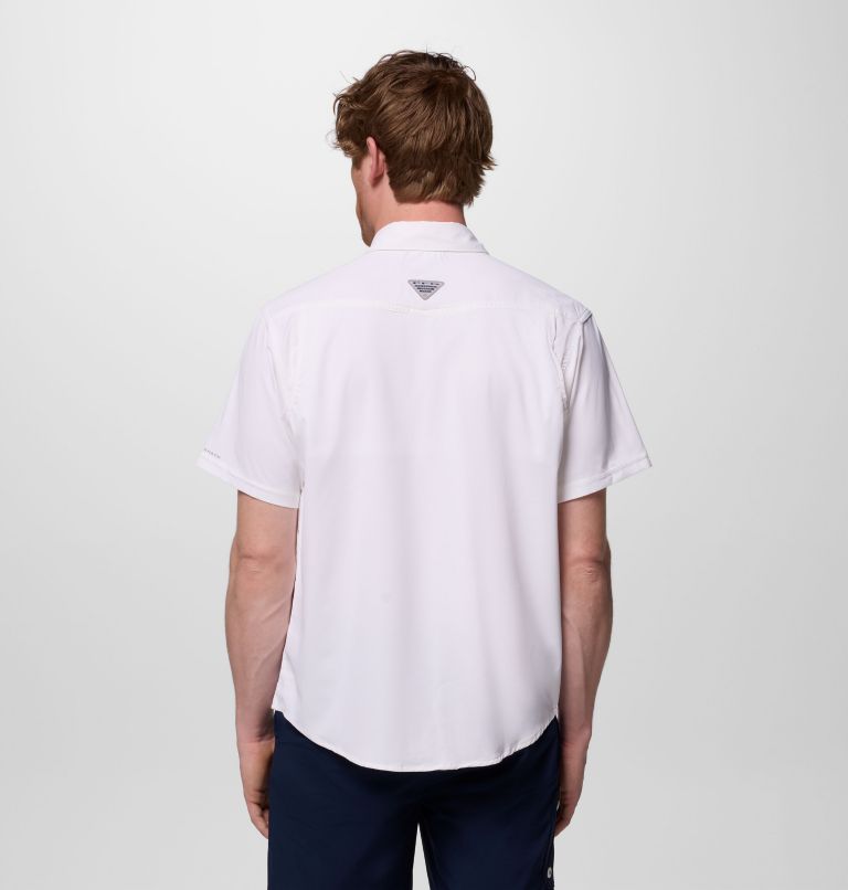 Men's PFG Skiff Guide II Short Sleeve Shirt, Color: White, image 3
