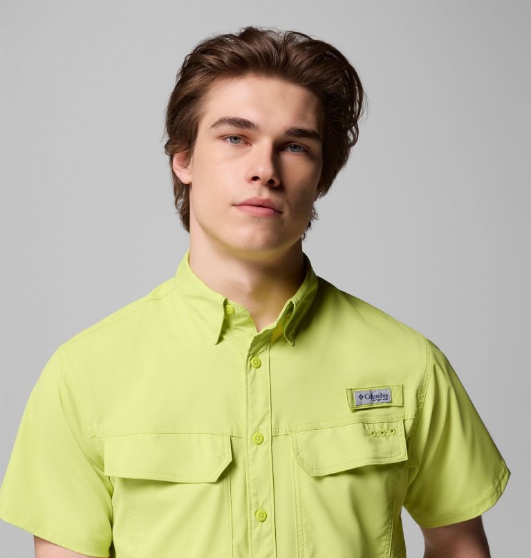 Men's PFG Skiff Guide II Short Sleeve Shirt, Color: Voltage, image 5