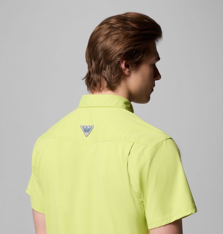 Men's PFG Skiff Guide II Short Sleeve Shirt, Color: Voltage, image 8