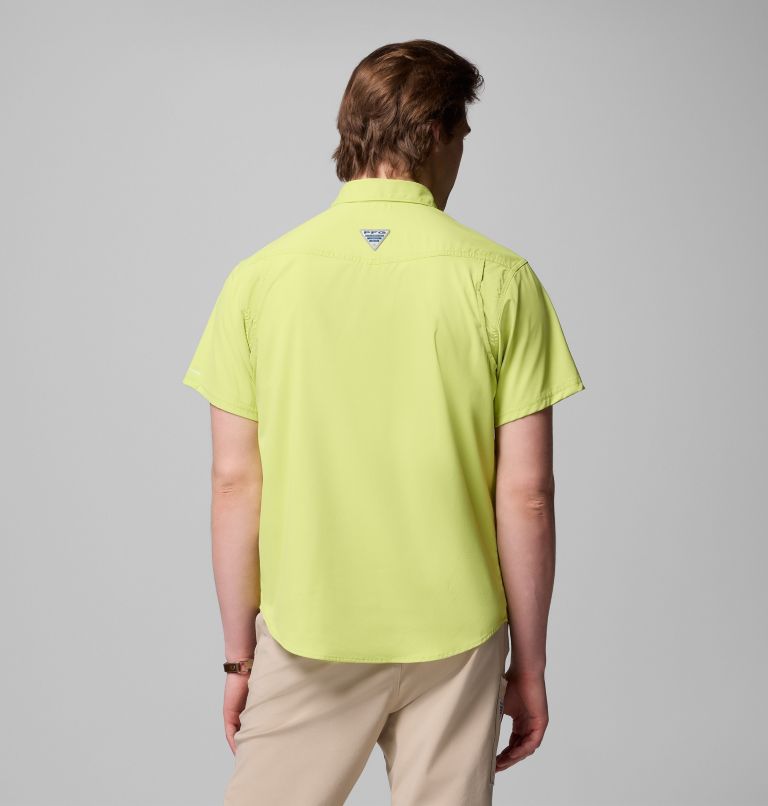 Men's PFG Skiff Guide II Short Sleeve Shirt, Color: Voltage, image 3